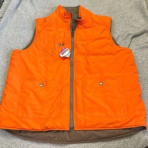 Duluth Trading Co Orange and Brown Vest